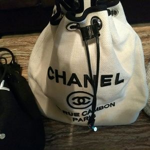 White/ Black Canvas Backpack